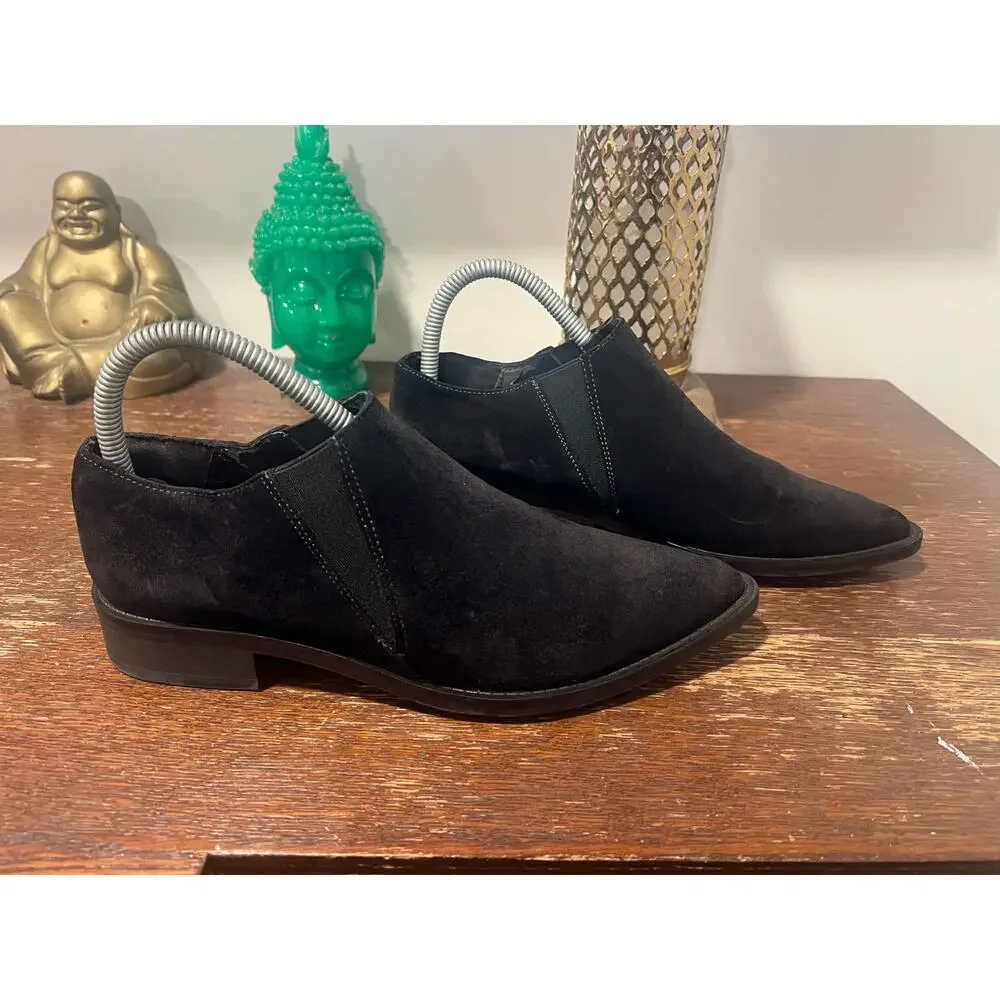 ZARA Western Suede Black Booties 7 Festival Boho